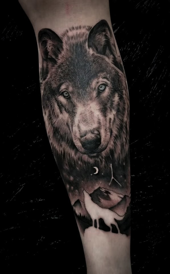 Wolf & Mountains